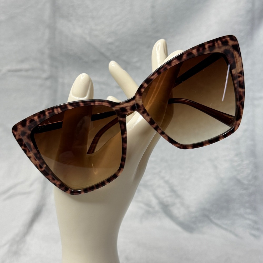 DIFF Eyewear Becky II Sunglasses Womens OS Leopard Tortoise Brown Gold LT-BG30